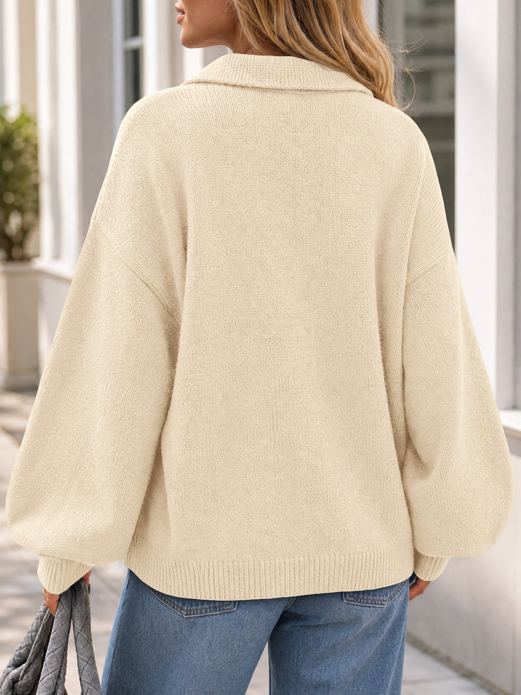 Saodimallsu Womens Polo V Neck Sweater