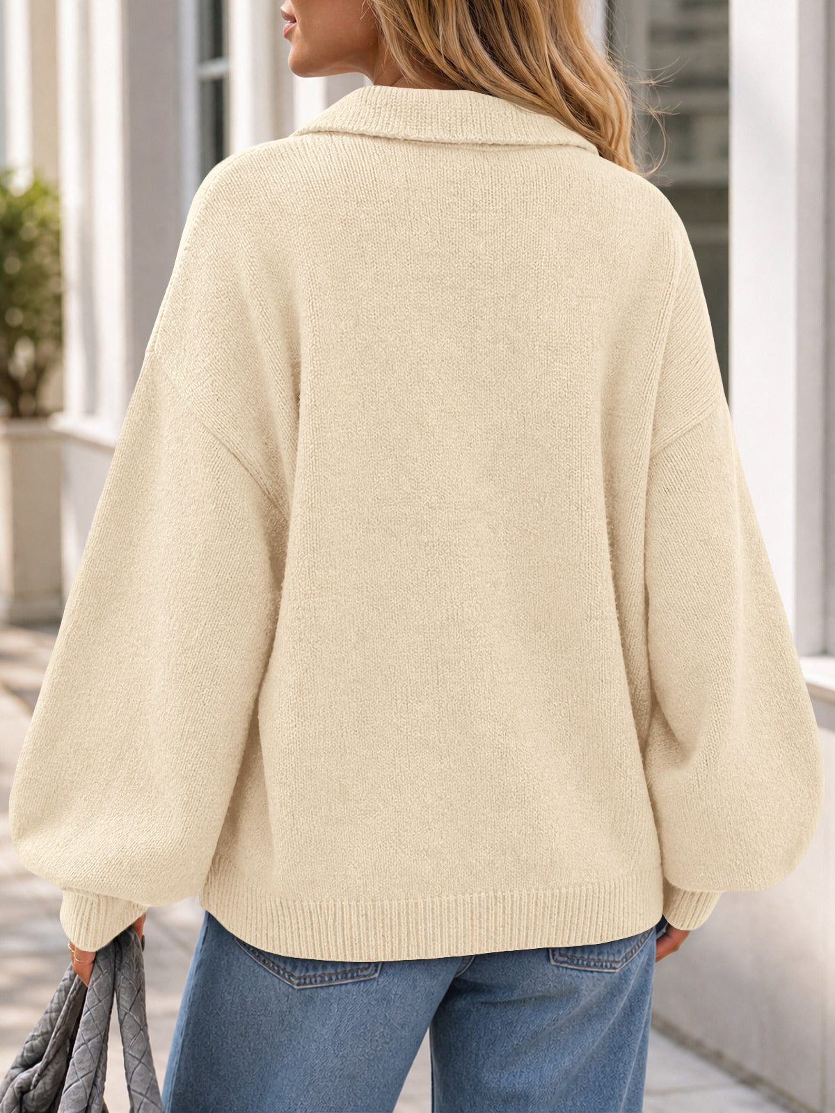 Saodimallsu Womens Polo V Neck Sweater