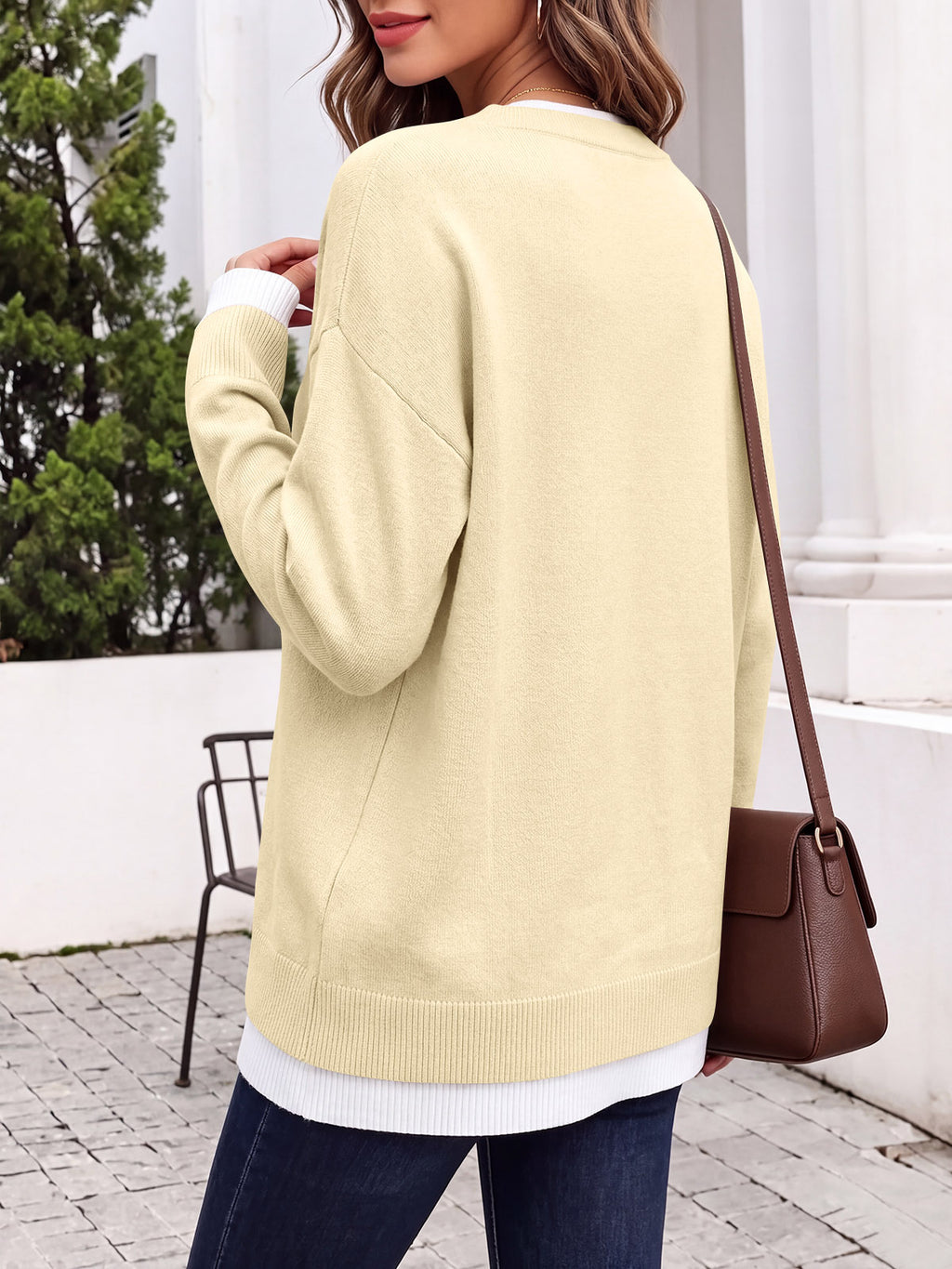 Saodimallsu Womens Fall Crewneck Pullover Sweater
