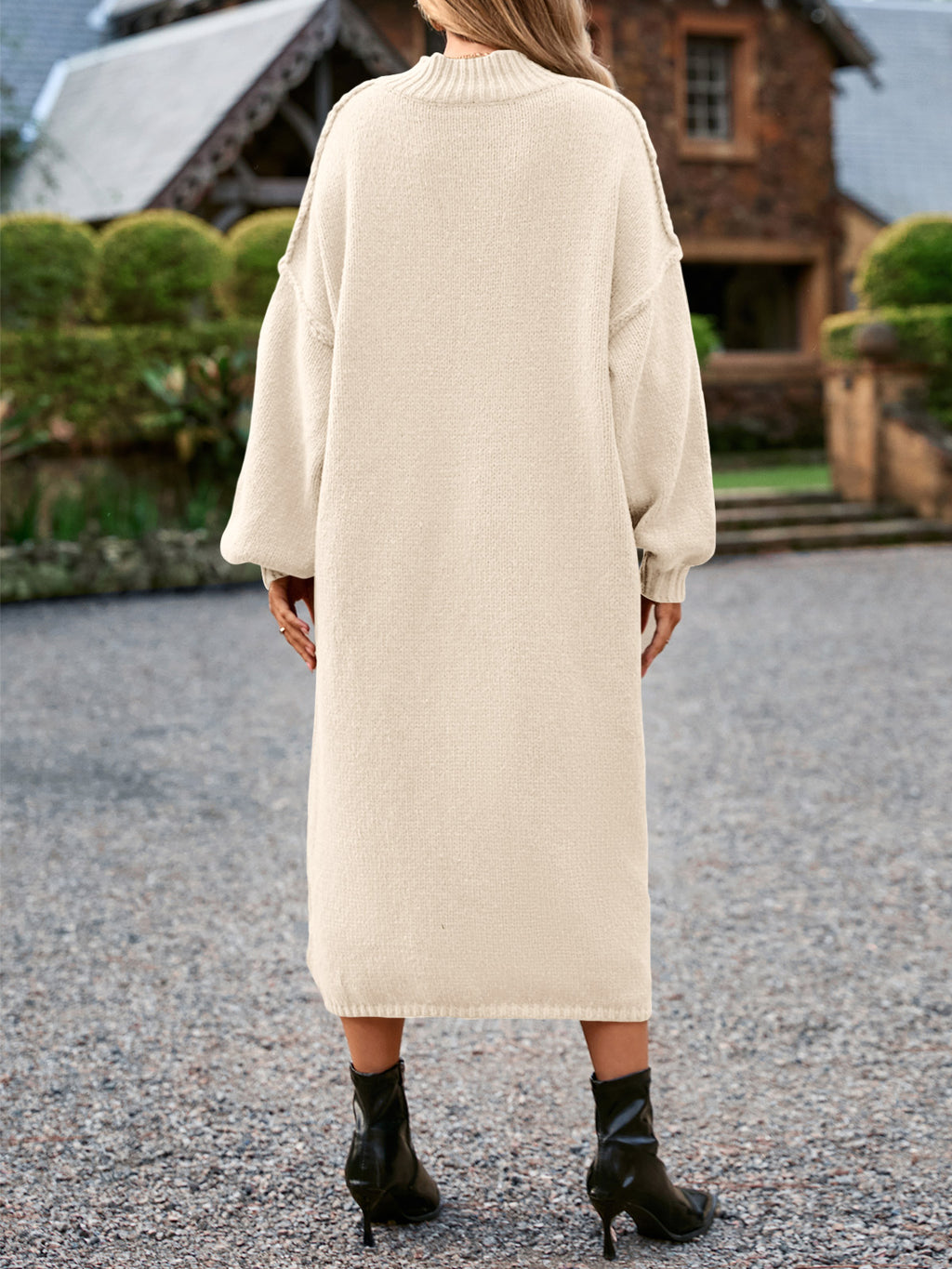 Saodimallsu Womens Mock Neck Sweater Dress