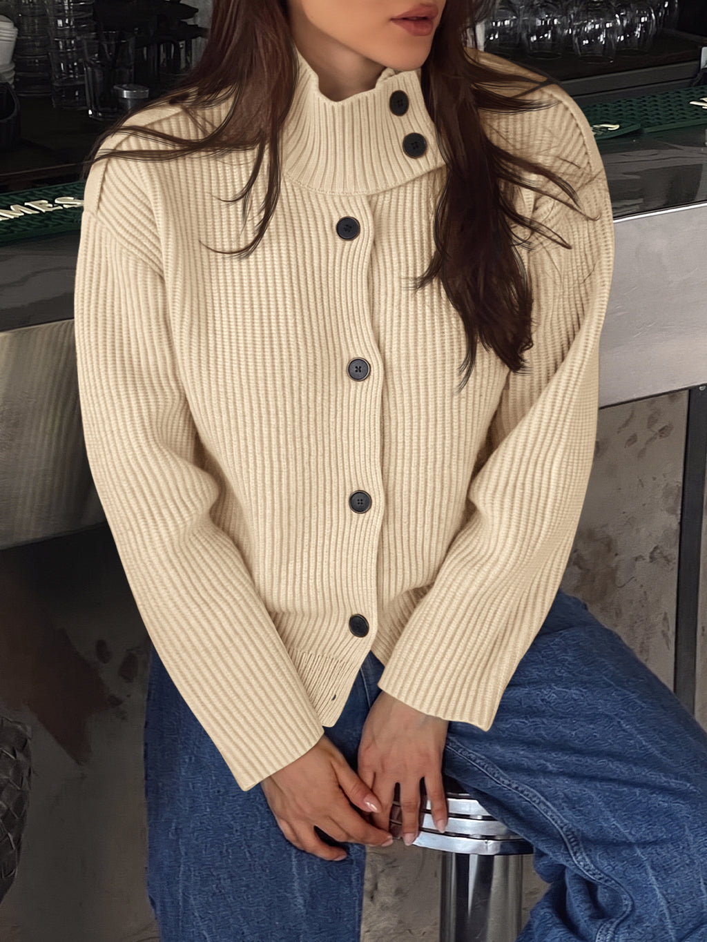 Saodimallsu Women's Chunky Knit Cardigan