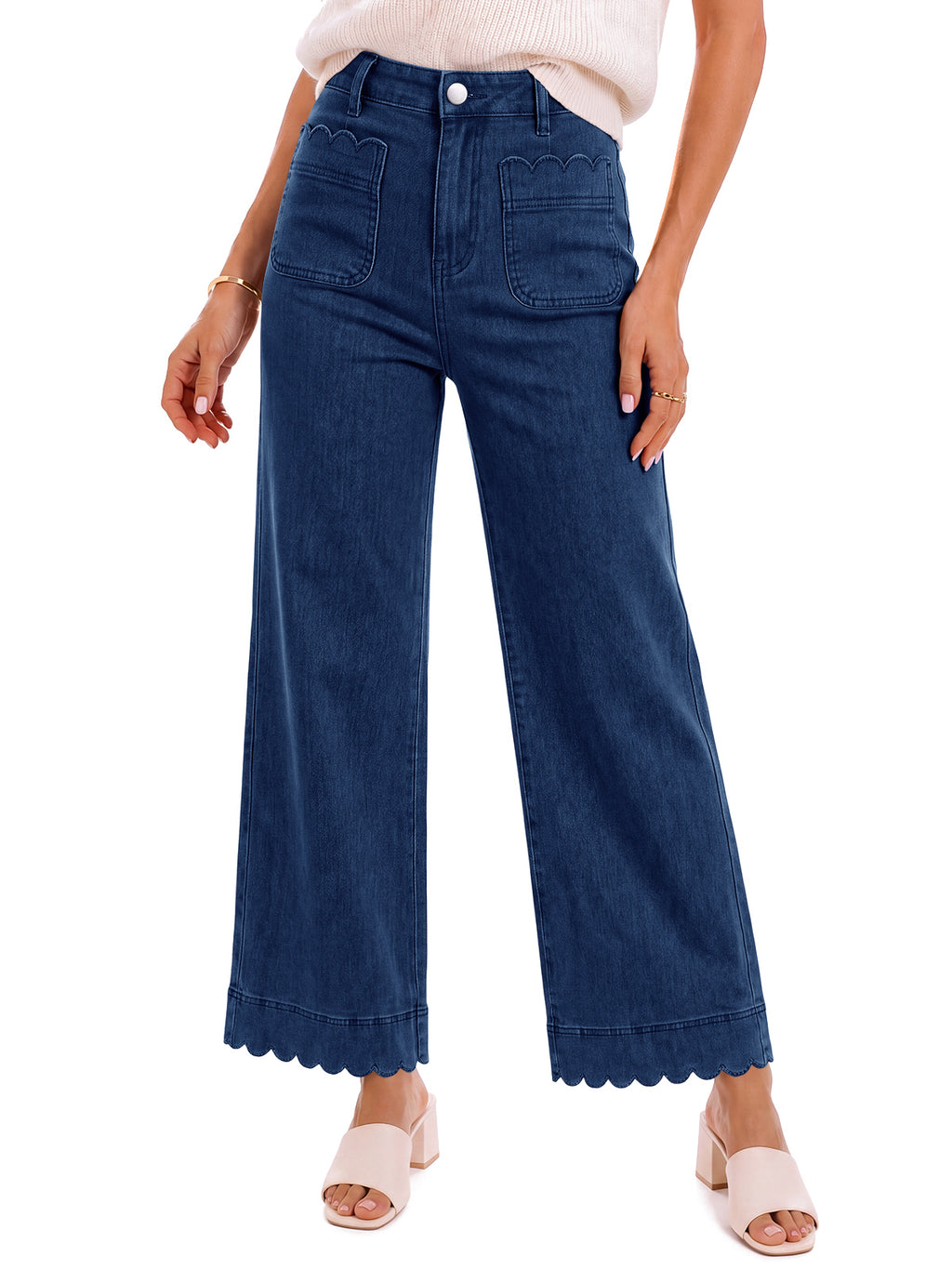 Saodimallsu Womens High Waisted Wide Leg Jeans