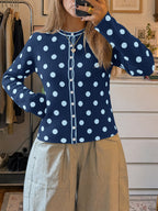 Saodimallsu Womens Polka Dot Button Up Cardigan