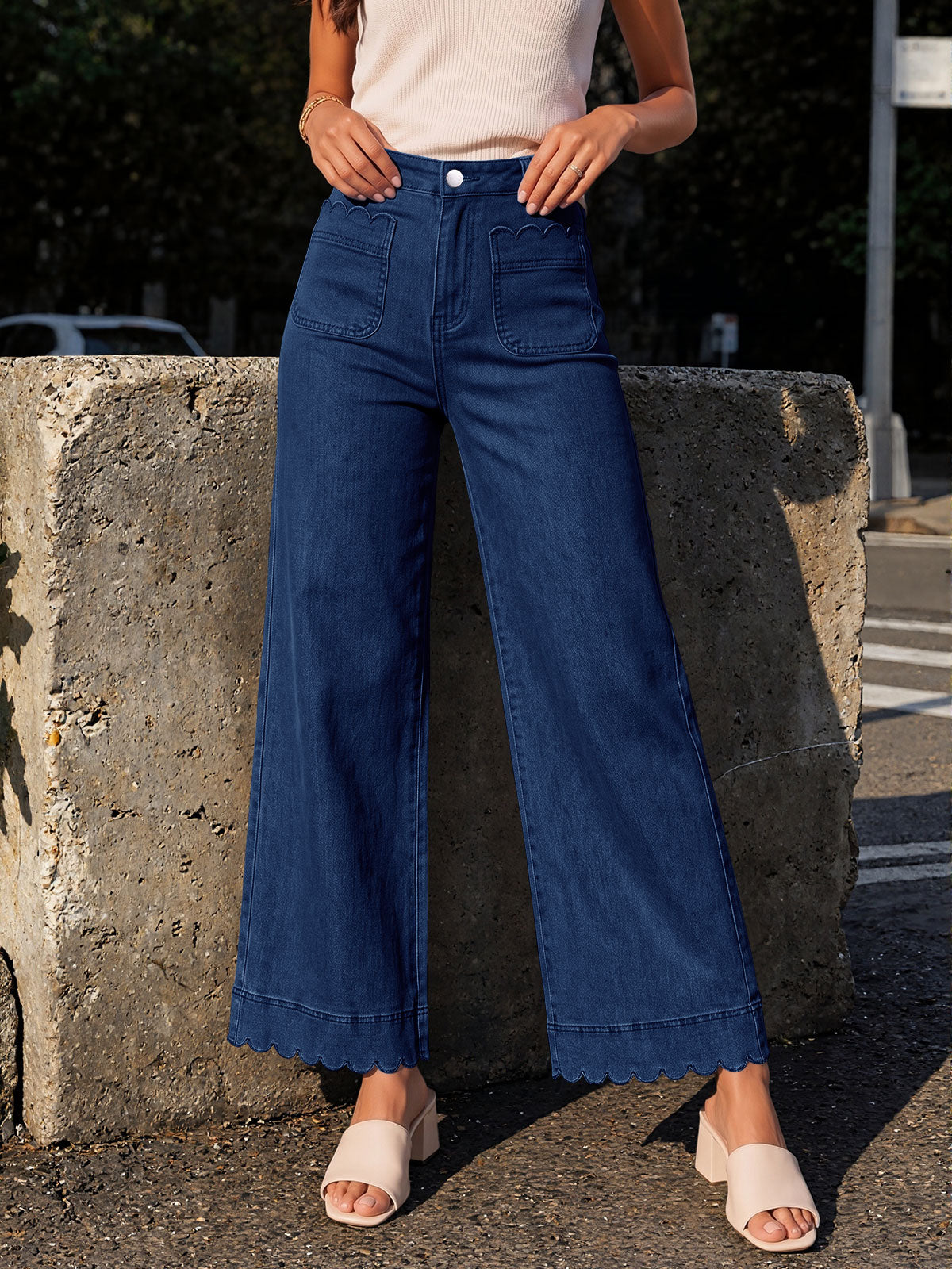 Saodimallsu Womens High Waisted Wide Leg Jeans