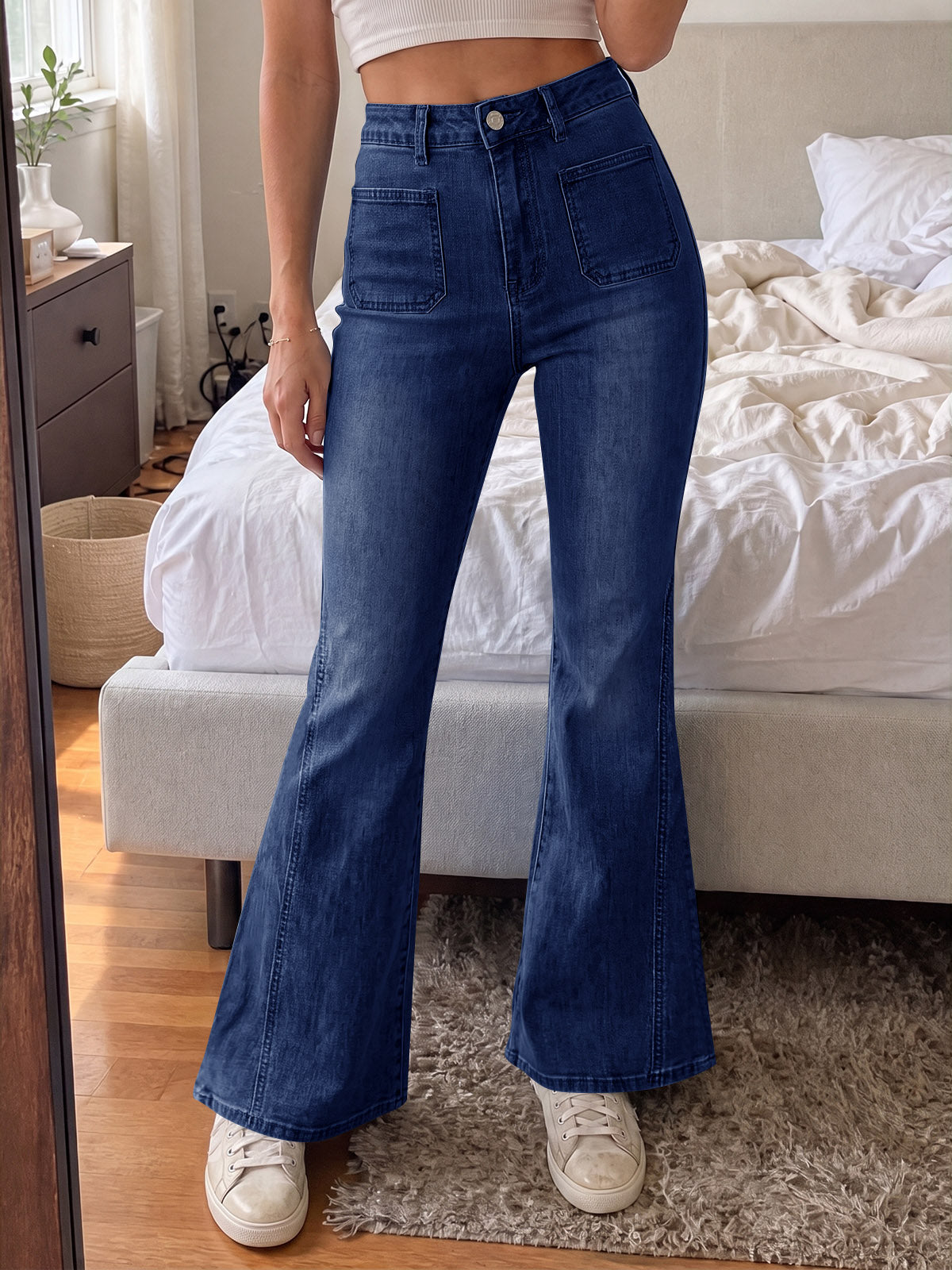 Saodimallsu Womens High Waisted Flare Jeans