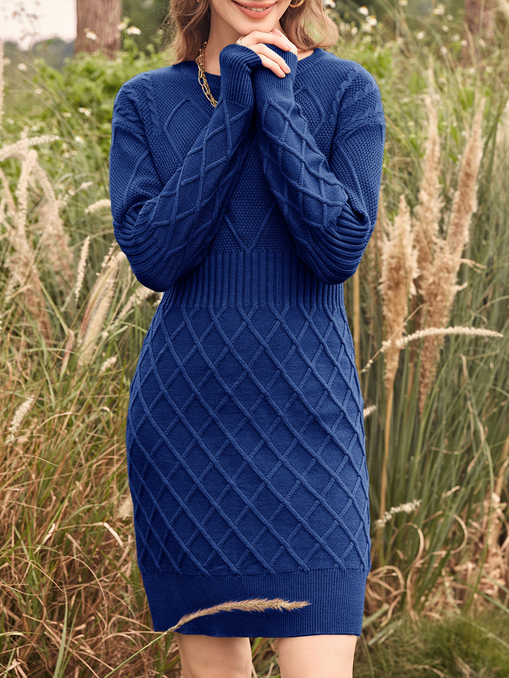 Saodimallsu Womens Bodycon Mini Sweater Dress