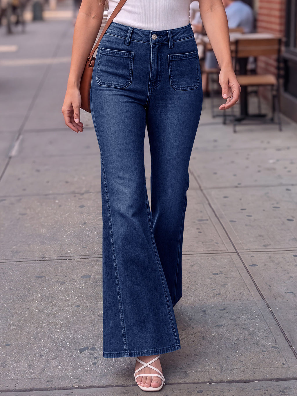 Saodimallsu Womens High Waisted Flare Jeans
