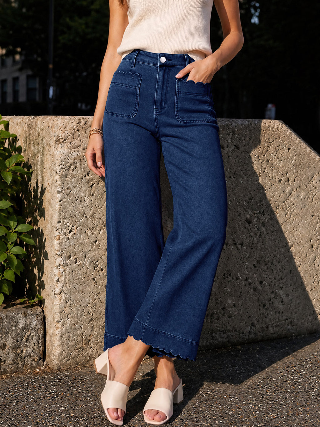 Saodimallsu Womens High Waisted Wide Leg Jeans