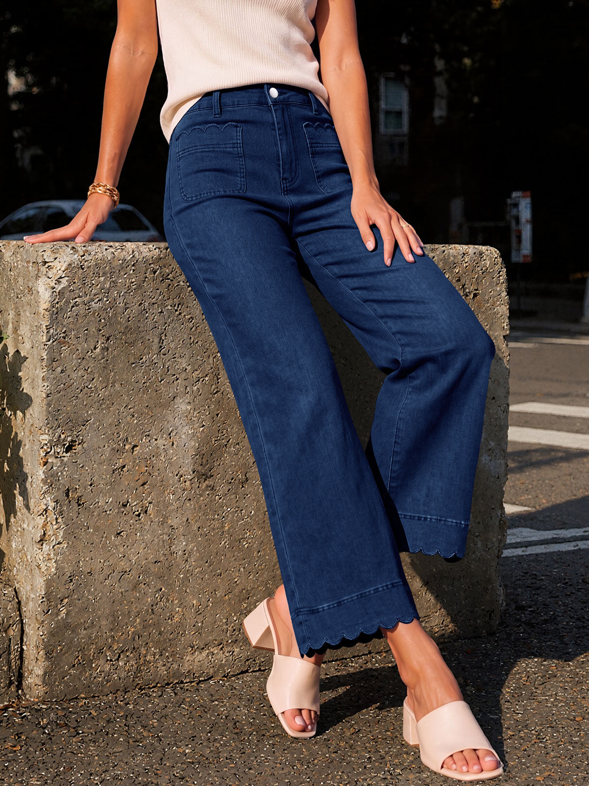 Saodimallsu Womens High Waisted Wide Leg Jeans