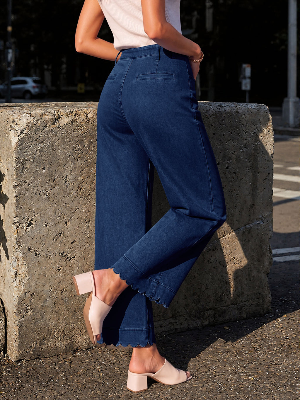Saodimallsu Womens High Waisted Wide Leg Jeans