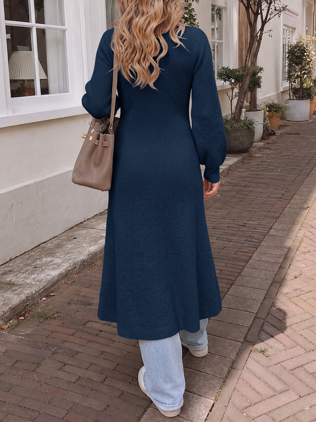 Saodimallsu Womens V Neck Sweater Dress