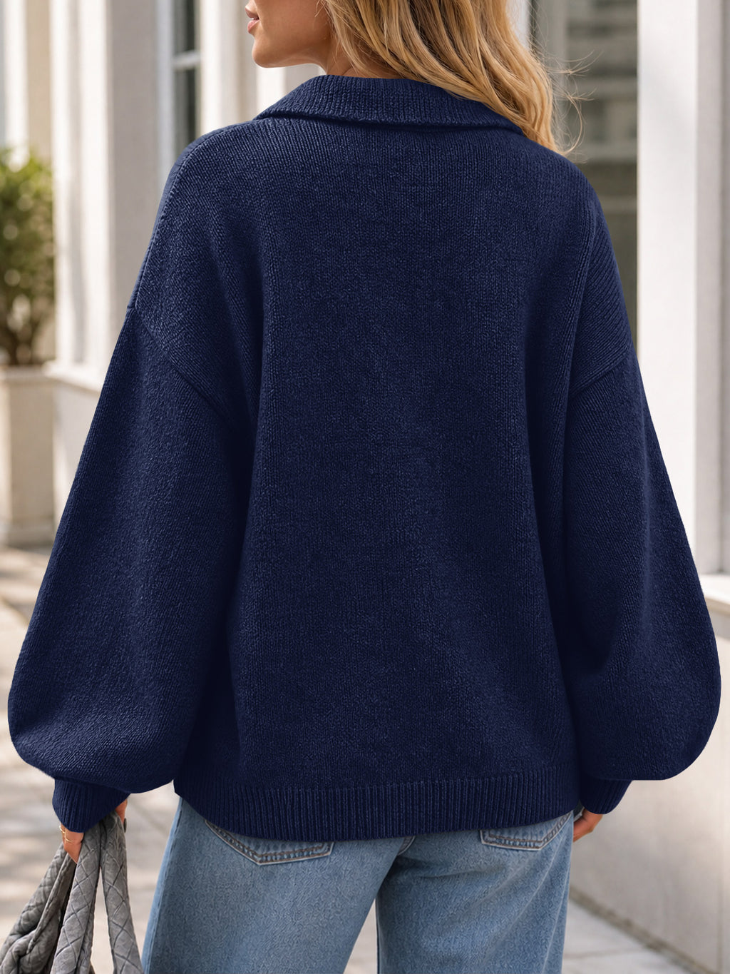 Saodimallsu Womens Polo V Neck Sweater