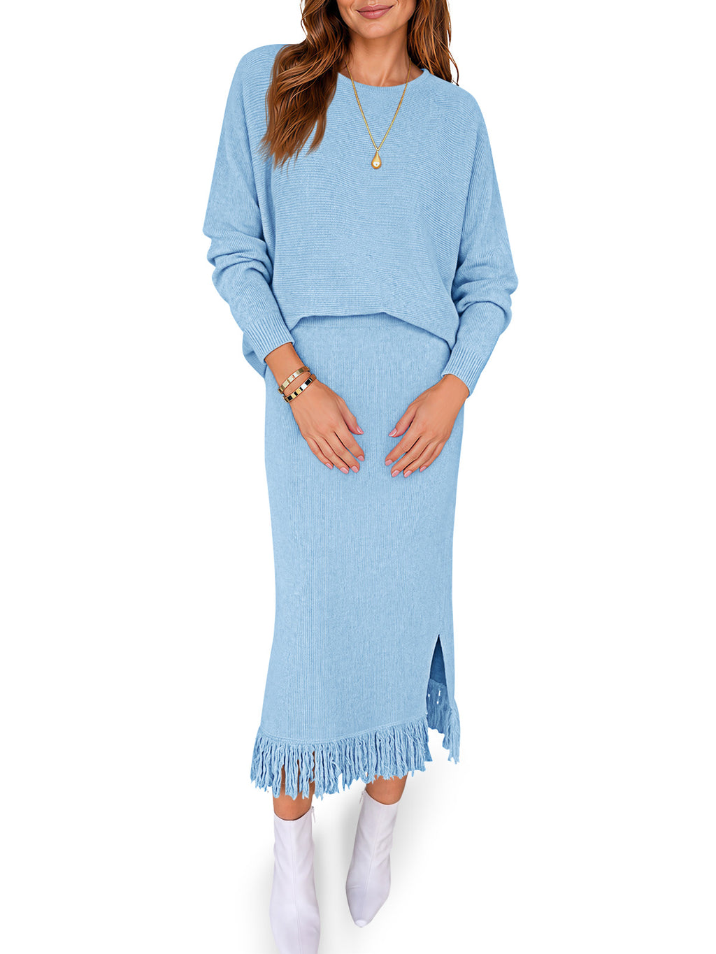 Saodimallsu Women Sweater Dress Set