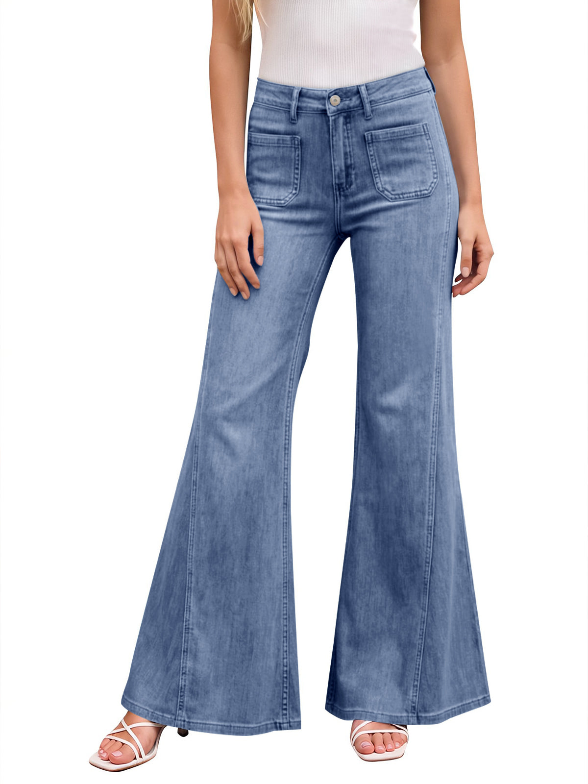 Saodimallsu Womens High Waisted Flare Jeans