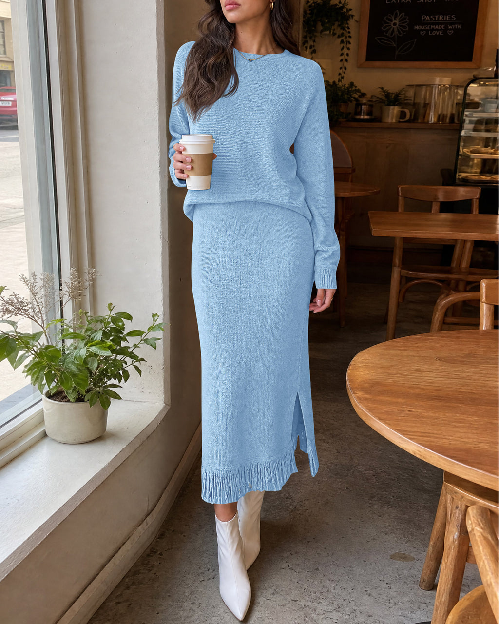Saodimallsu Women Sweater Dress Set