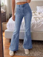 Saodimallsu Womens High Waisted Flare Jeans