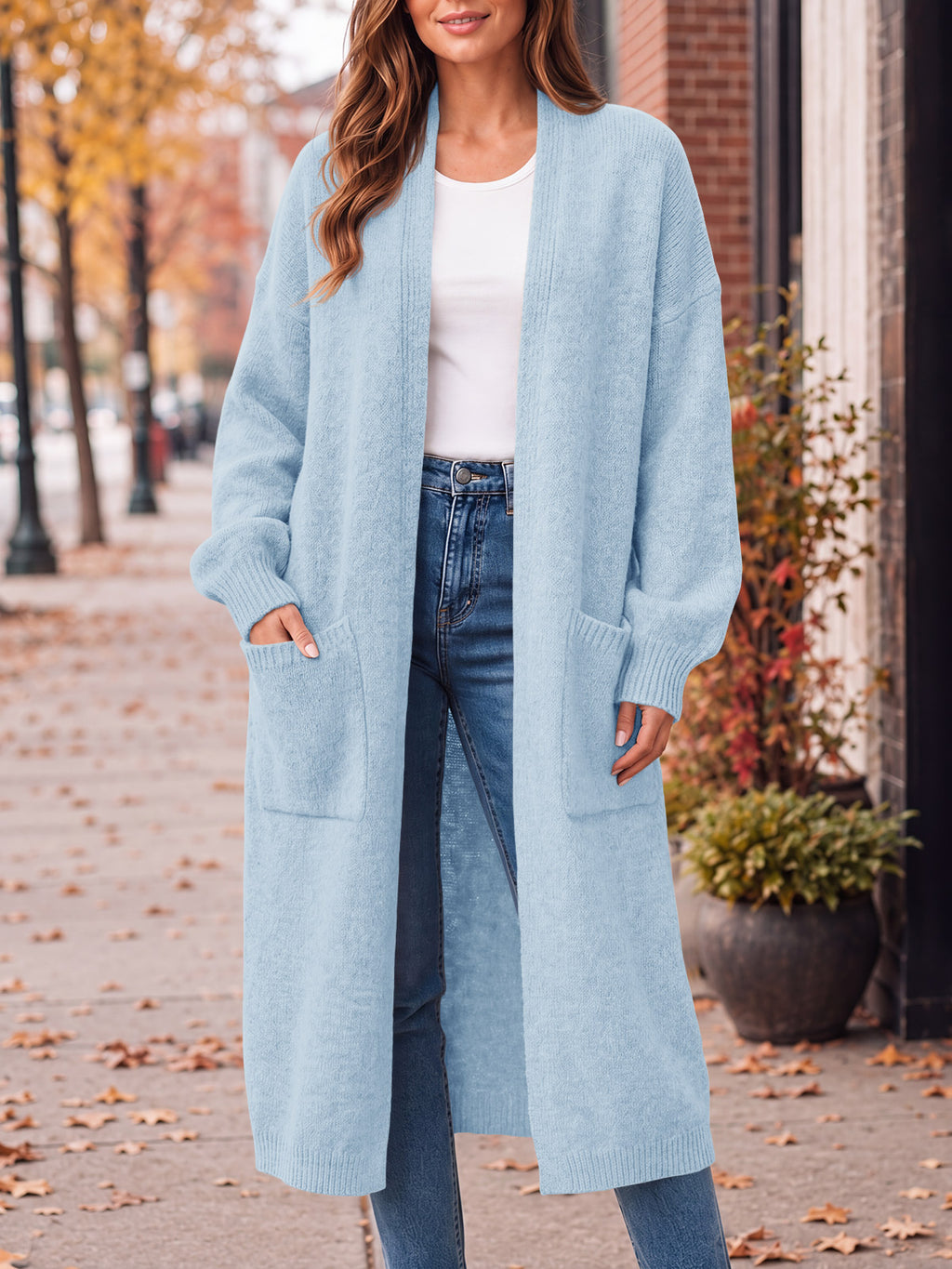 Saodimallsu Womens Oversized Open Front Cardigan