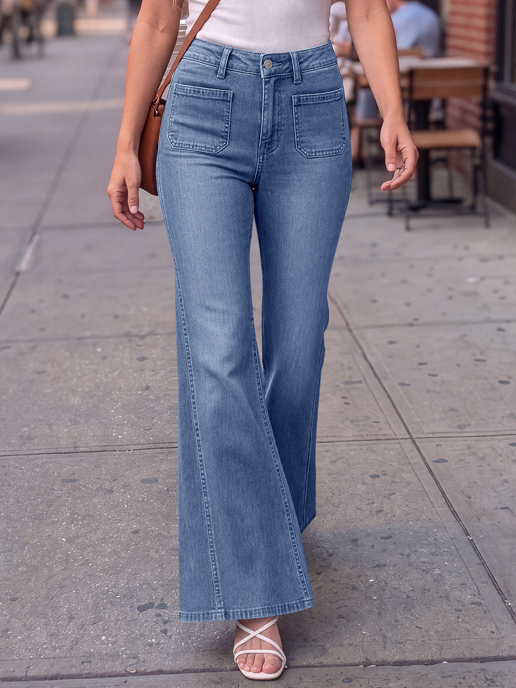 Saodimallsu Womens High Waisted Flare Jeans
