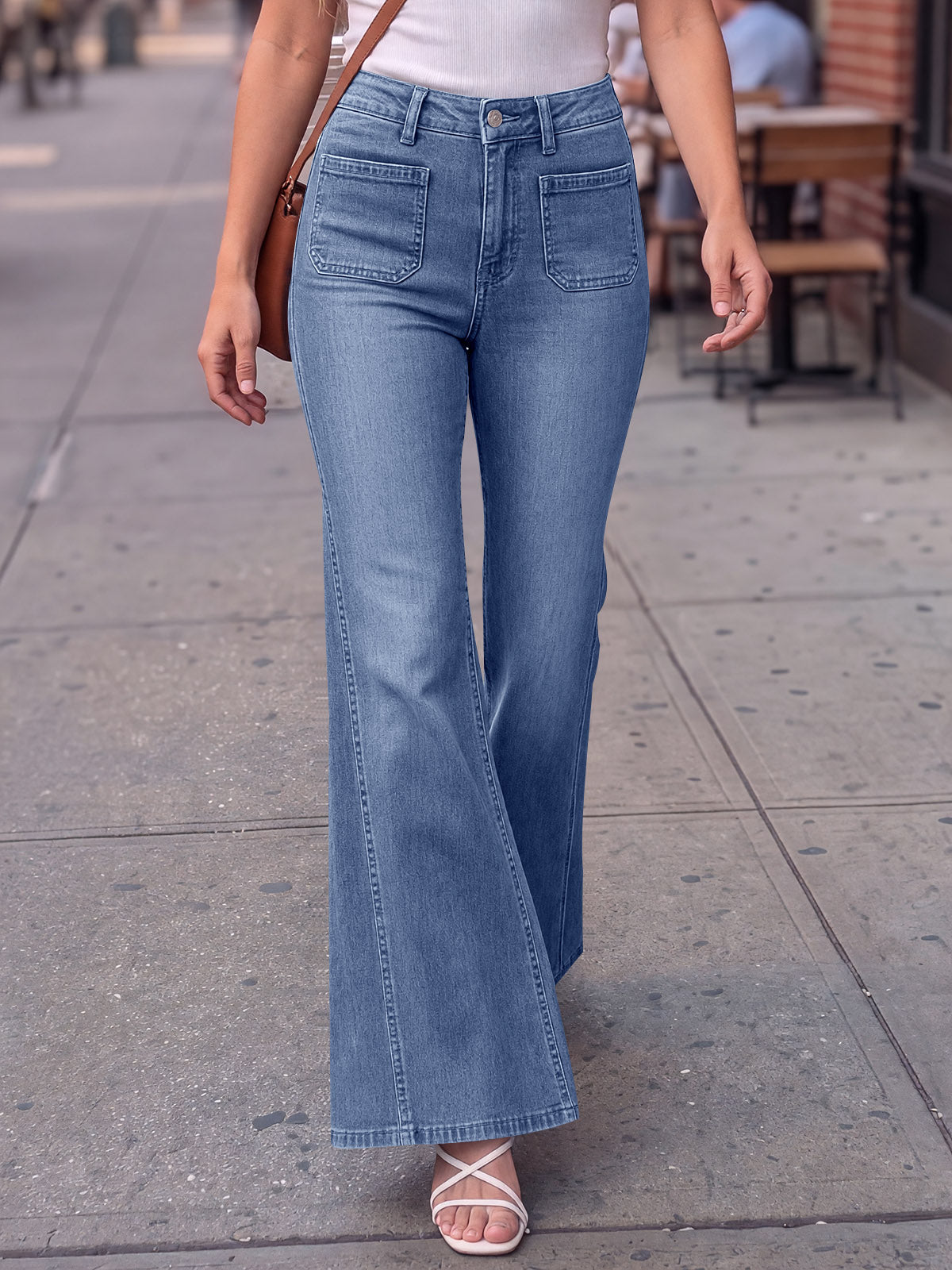 Saodimallsu Womens High Waisted Flare Jeans