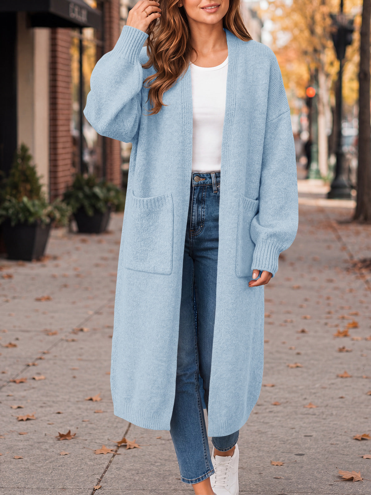 Saodimallsu Womens Oversized Open Front Cardigan
