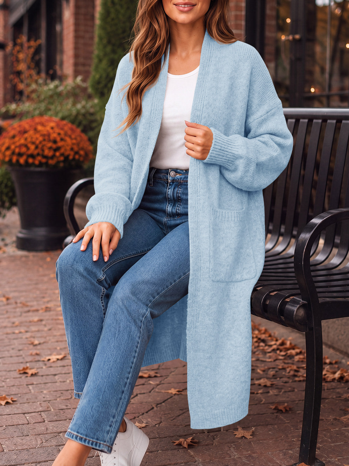 Saodimallsu Womens Oversized Open Front Cardigan
