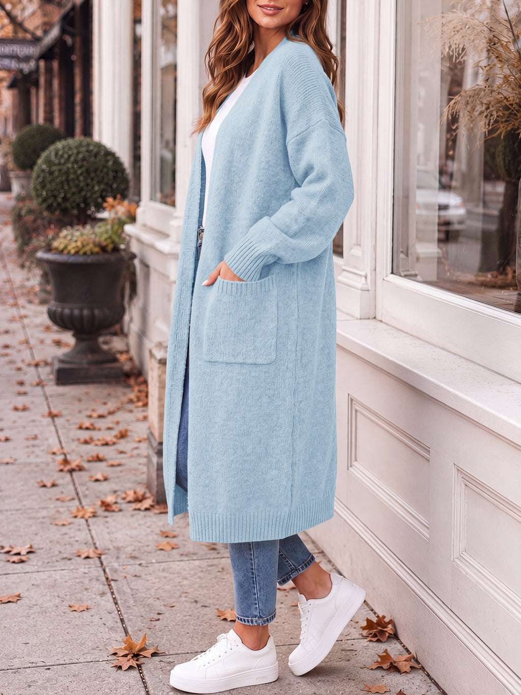 Saodimallsu Womens Oversized Open Front Cardigan