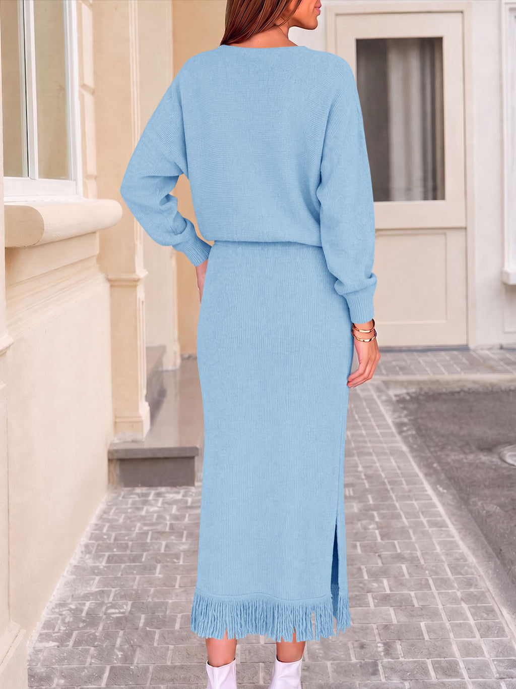 Saodimallsu Women Sweater Dress Set