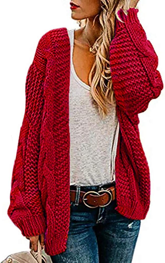 Saodimallsu Women Oversized Chunky Cable Knit Cardigan