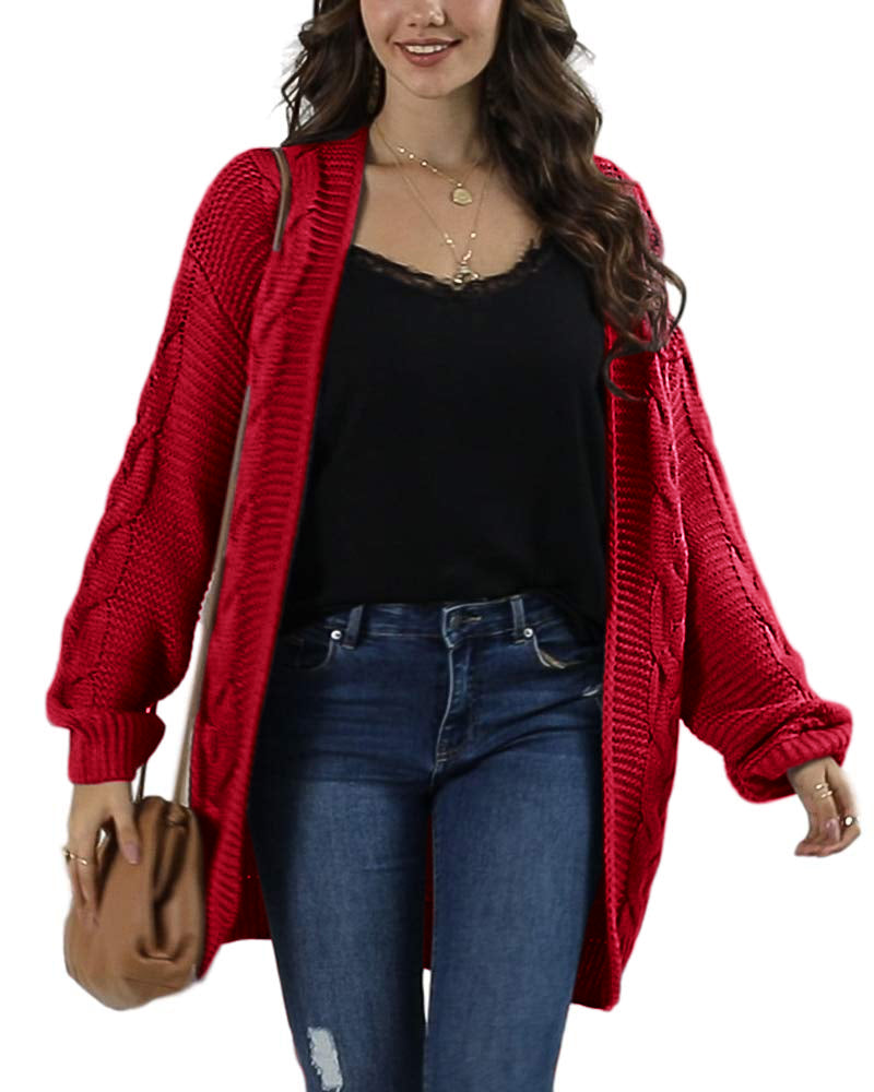 Saodimallsu Women Oversized Chunky Cable Knit Cardigan