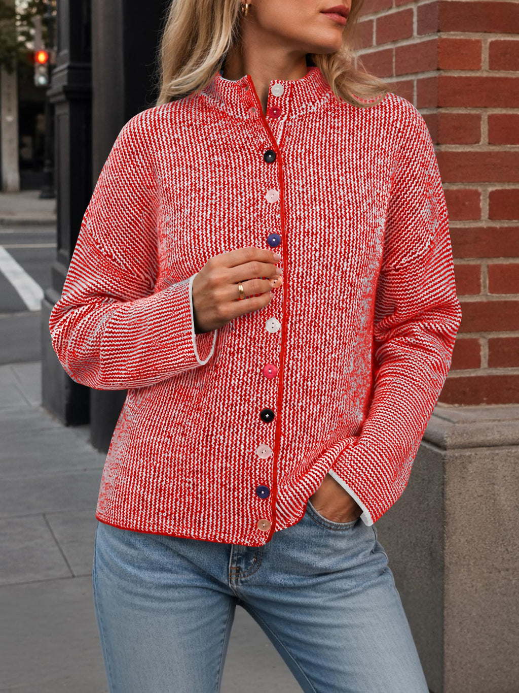 Saodimallsu Women Button Up Knit Sweater