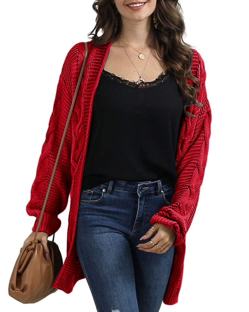 Saodimallsu Women Oversized Chunky Cable Knit Cardigan