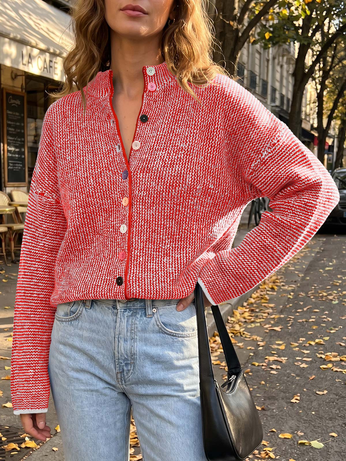 Saodimallsu Women Button Up Knit Sweater