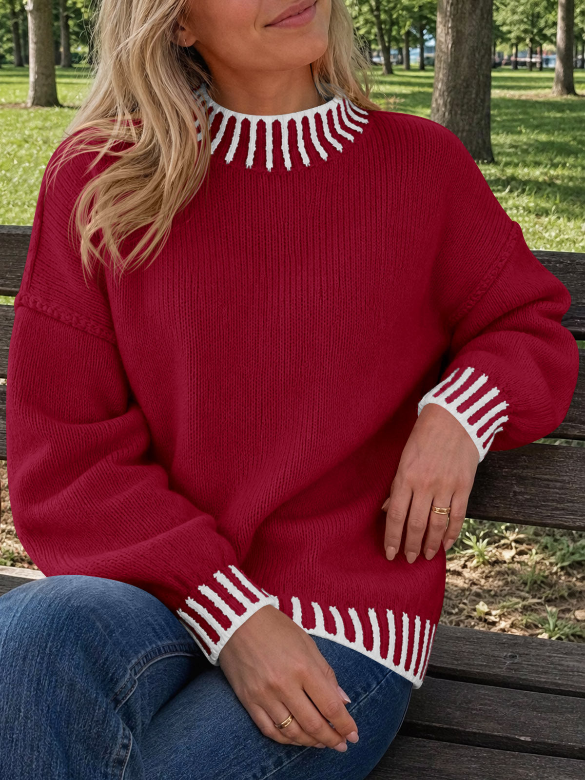 Saodimallsu Womens Chunky Mock Neck Sweater