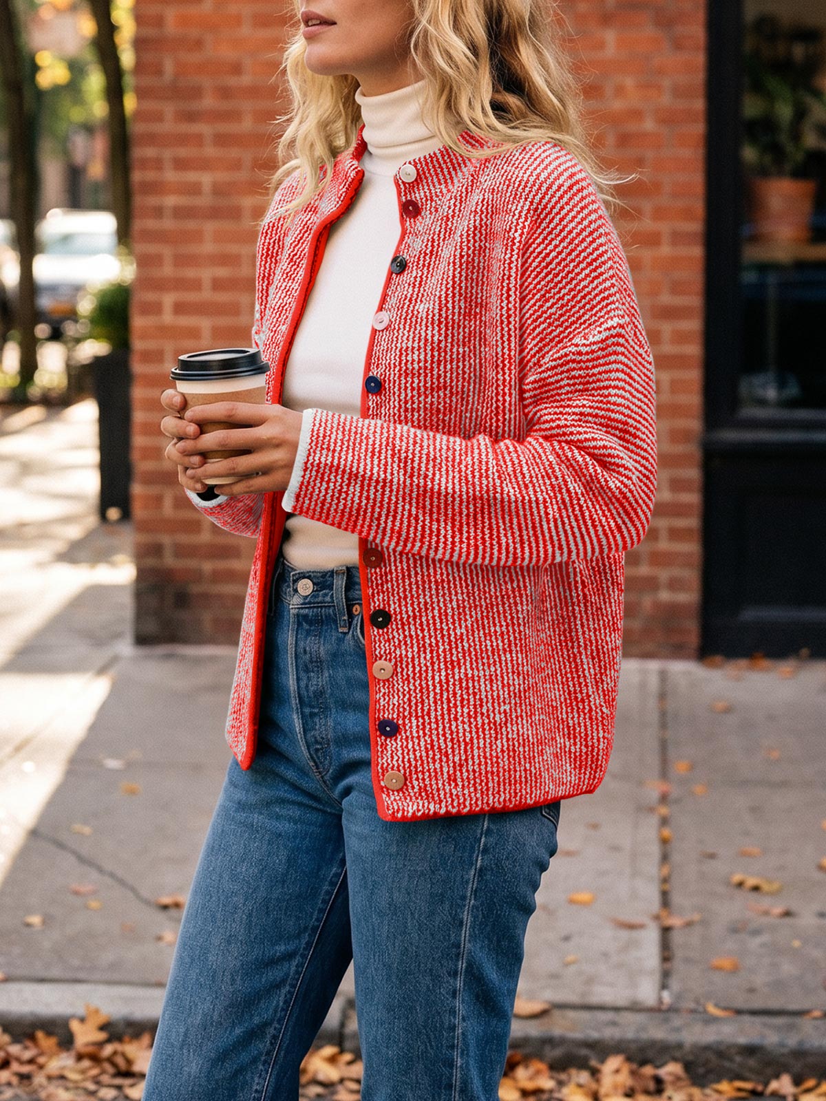 Saodimallsu Women Button Up Knit Sweater