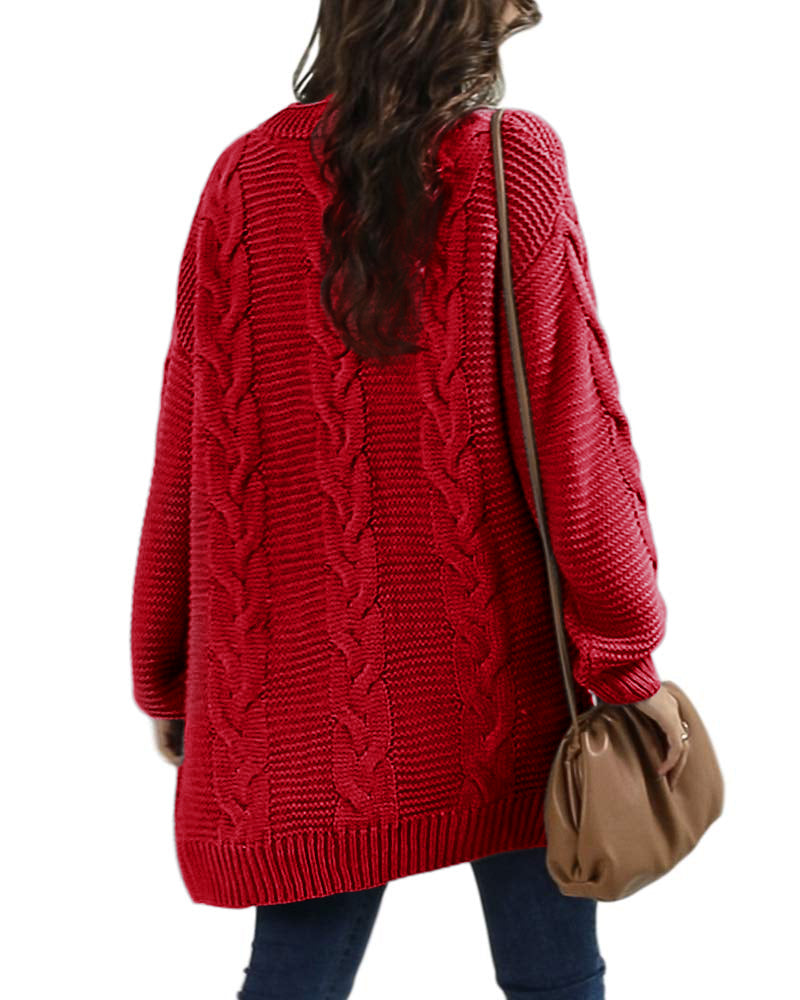 Saodimallsu Women Oversized Chunky Cable Knit Cardigan
