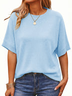 Saodimallsu Womens Oversized Batwing Sleeve Knit Pullover