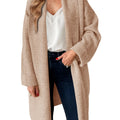 Saodimallsu  Camel  Womens Long Cardigan
