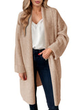 Saodimallsu  Camel  Womens Long Cardigan