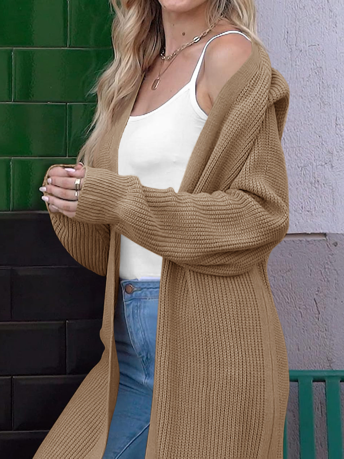 Saodimallsu Women Open Front Knit Cardigan