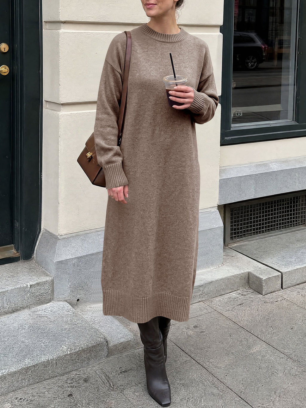 Saodimallsu Women Long Sleeve Maxi Sweater Dress