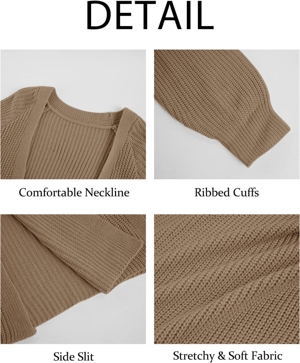 Saodimallsu Women Open Front Knit Cardigan