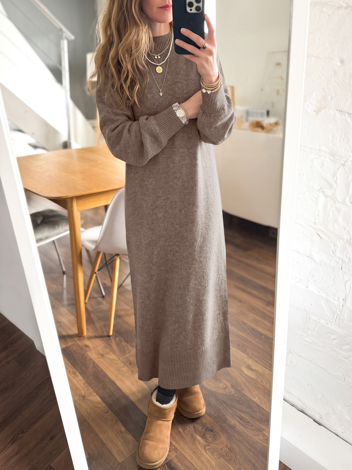 Saodimallsu Women Long Sleeve Maxi Sweater Dress