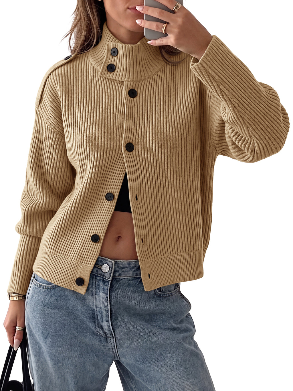 Saodimallsu Women's Chunky Knit Cardigan