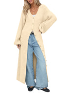 Saodimallsu Womens Oversized Long Button Up Cardigan