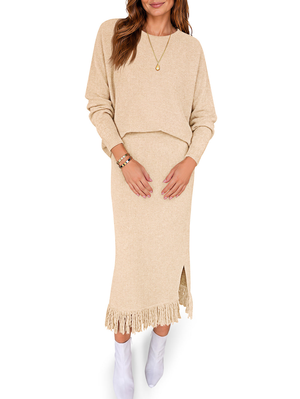 Saodimallsu Women Sweater Dress Set