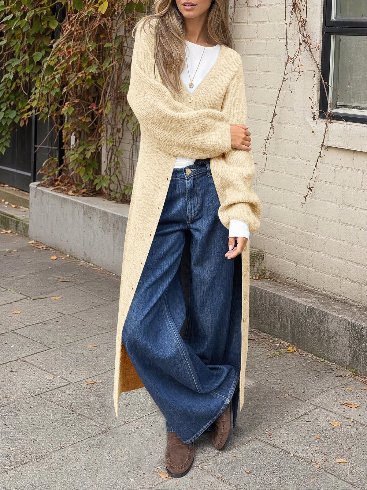 Saodimallsu Womens Oversized Long Button Up Cardigan