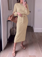 Saodimallsu Womens Ribbed Knit Sweater Dress