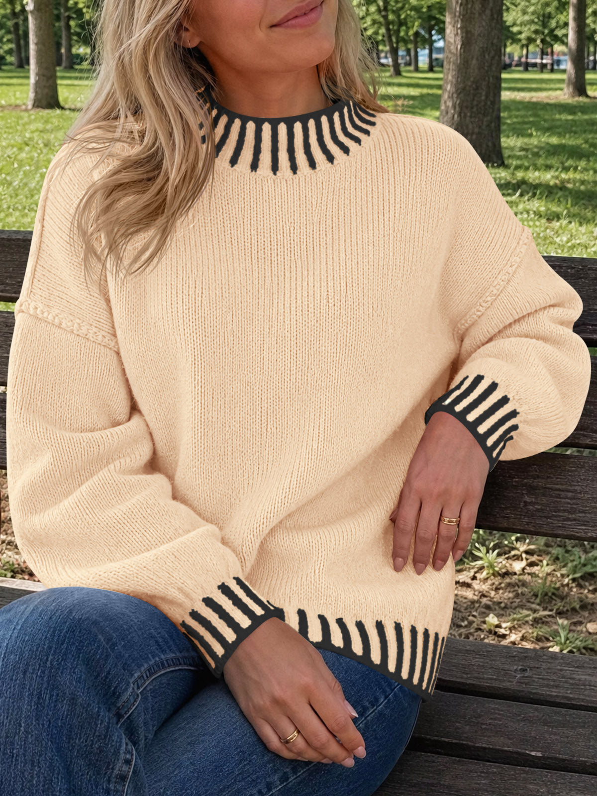 Saodimallsu Womens Chunky Mock Neck Sweater