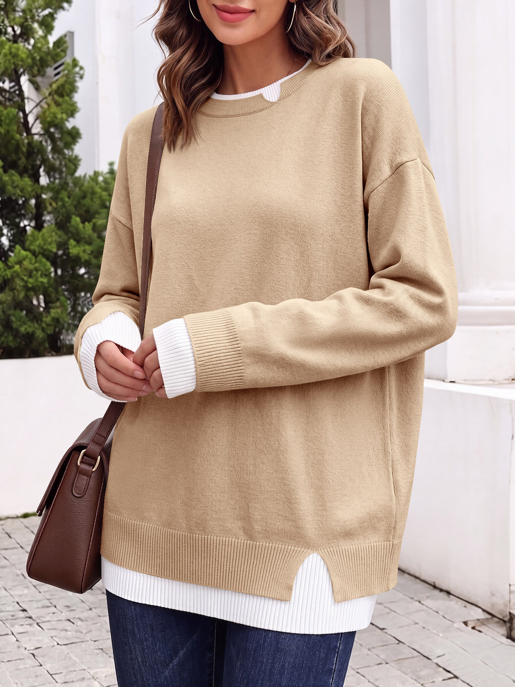 Saodimallsu Womens Fall Crewneck Pullover Sweater
