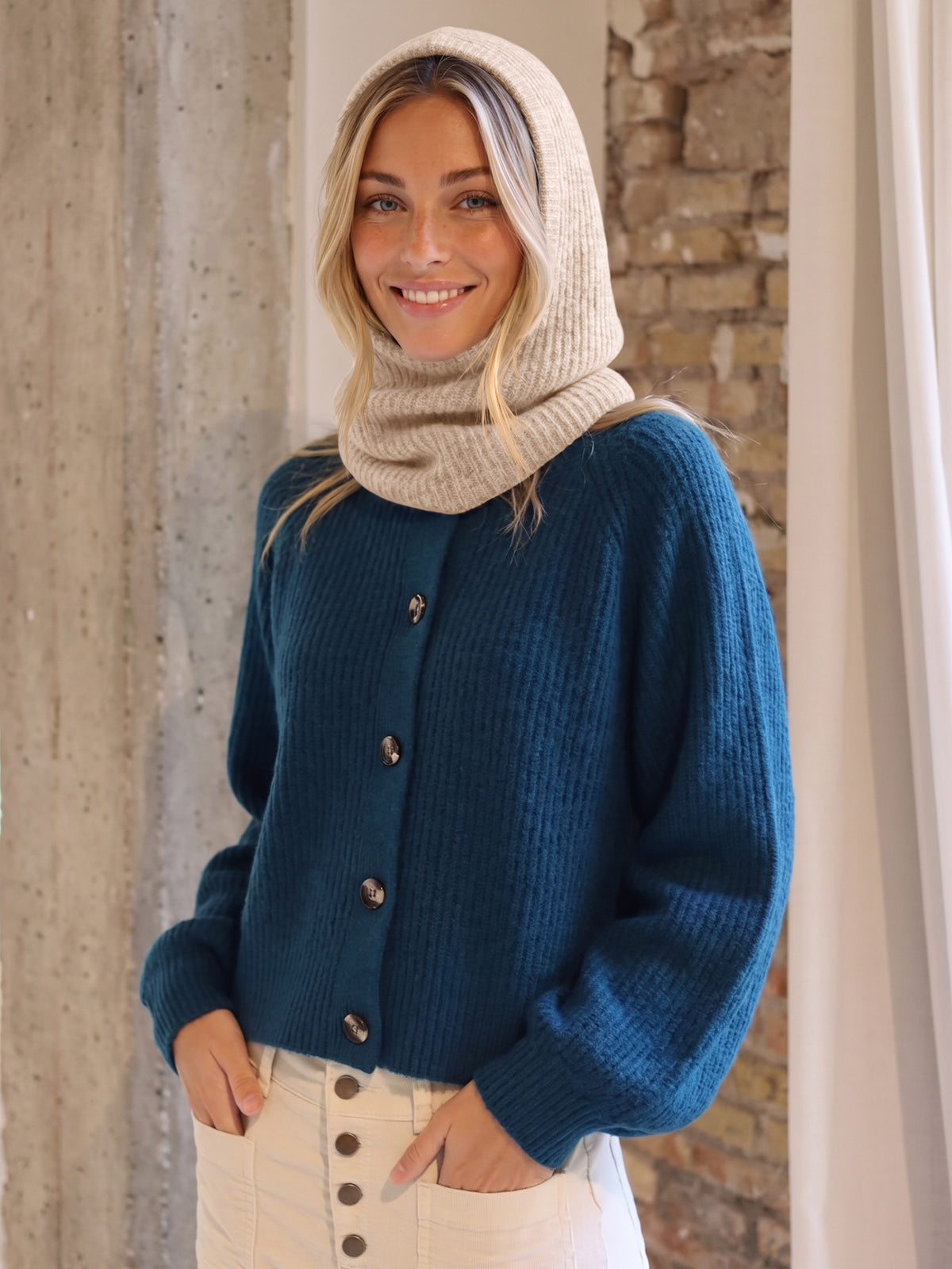 Saodimallsu Women 2-in-1 Knit Balaclava Scarf Hats